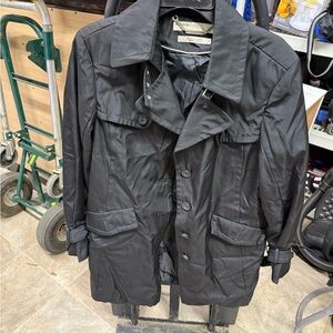 Perry Ellis Classic Black Trench Coat